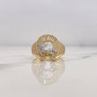 Anillo Herradura Caballo 6.4gr / T9 / Circones Blancos Dos Oros Amarillo Blanco 18K $
