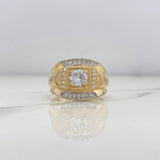 Anillo Sello  7.15gr / T9 1/2 / Circones Blancos Dos Oros Amarillo Blanco 18K $