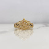 Anillo Correa Corona RX 10gr / T10 1/2 / Circones Blancos Negros Oro Amarillo 18K $