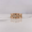 Anillo Argolla BV 10gr / T8 3/4 / Circones Blancos Dos Oros Amarillo Rosa 18K #