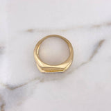 Anillo Rectangular 10gr / T10 1/2 / Circones Blancos Dos Oros Amarillo Blanco 18K $