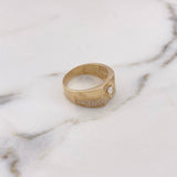 Anillo Rombo 8.3gr / T10 3/4 / Circones Blancos Oro Amarillo 18K $