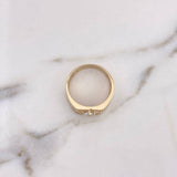 Anillo Rombo 8.3gr / T10 3/4 / Circones Blancos Oro Amarillo 18K $