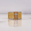 Anillo Padre Nuestro 9.2gr / T8 1/4 / Circones Blancos Tres Oros 18K $