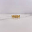 Anillo Argolla Tornillo 6.25gr / T7 1/4 / Circones Blancos Oro Amarillo 18K #