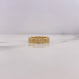 Anillo Argolla Tornillo 6.25gr / T7 1/4 / Circones Blancos Oro Amarillo 18K #