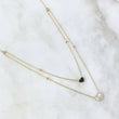 Set Aro Seguido Corazon Doble 2.35gr / 45cm / Resina - Gradual - Circones Blancos Oro Amarillo +4 18K ©