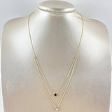 Set Aro Seguido Flor Doble 2.4gr / 45cm-50cm / 0.6mm "Gradual" Circones Blancos Resina Negra Blanca Oro Amarillo +4 18K