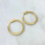 Candongas Aro Cubico 5.8gr / 2.4cm / Broche Especial - Circones Blancos Oro Amarillo +4 18K ©