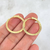 Candongas Aro Cubico 5.8gr / 2.4cm / Broche Especial - Circones Blancos Oro Amarillo +4 18K ©