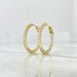 Candongas Aro Cubico 5.8gr / 2.4cm / Broche Especial - Circones Blancos Oro Amarillo +4 18K ©