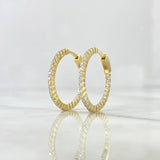 Candongas Aro Cubico 5.8gr / 2.4cm / Broche Especial - Circones Blancos Oro Amarillo +4 18K ©