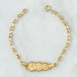 Pulso Bebé GC 2gr / 14cm / 3.4mm Placa Nube Bordeada Virgen Milagrosa Oro Amarillo 18K ©