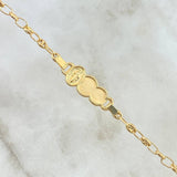 Pulso Bebé GC Placa Nube 1.85gr / 14cm / 3.3mm Bordeada Virgen Milagrosa Oro Amarillo 18K