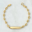 Pulso Bebé GC 2.25gr / 13.5cm / 3.5mm Diamantado - Placa Rectangular octagonal Curva  Oro Amarillo 18K