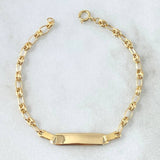 Pulso Bebé GC 1.75gr / 15cm / 3mm Placa Rectangular octagonal Curva  Oro Amarillo 18K