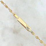 Pulso Bebé GC 1.75gr / 15cm / 3mm Placa Rectangular octagonal Curva  Oro Amarillo 18K