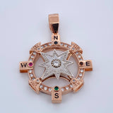 Dije Estrella Cardinal 30.6gr / 6cm / Circones De Colores Dos Oros Blanco Rosado  18K $