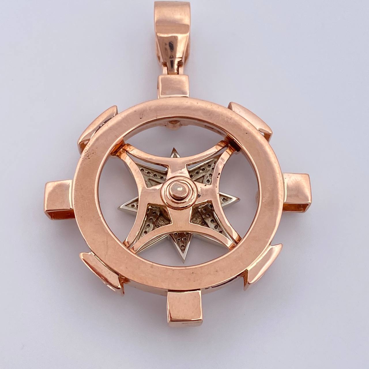 Dije Estrella Cardinal 30.6gr / 6cm / Circones De Colores Dos Oros Blanco Rosado  18K $