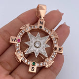 Dije Estrella Cardinal 30.6gr / 6cm / Circones De Colores Dos Oros Blanco Rosado  18K $