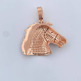 Dije Caballo 8.3gr / 3.6cm / Circones Blancos Negros Tres Oros 18K $