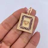Dije Placa Medusa 6.35gr / 3.7cm / Dos Oros Amarillo Blanco 18K $