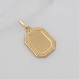 Dije Placa Marco Bordeado 0.6g / 2.3cm Oro Amarillo 18K