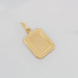 Dije Placa Cuadrada Marco Bordeado 0.55g / 2cm Oro Amarillo 18K