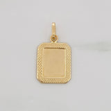 Dije Placa Cuadrada Marco Bordeado 0.55g / 2cm Oro Amarillo 18K