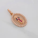 Dije Medalla Virgen Guadalupe 1.6g / 2.5cm Oro Rosa 18K