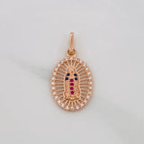 Dije Medalla Virgen Guadalupe 1.6g / 2.5cm Oro Rosa 18K