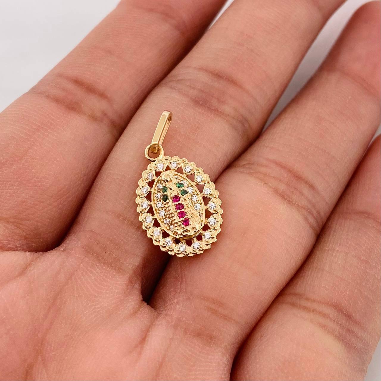 Dije Medalla Virgen Guadalupe 1.8g / 2.3cm Oro Amarillo 18K