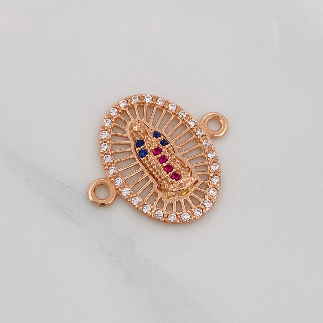 Herraje Virgen Guadalupe 1.5g / 1.7cm Oro Rosa 18K