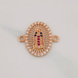 Herraje Virgen Guadalupe 1.5g / 1.7cm Oro Rosa 18K