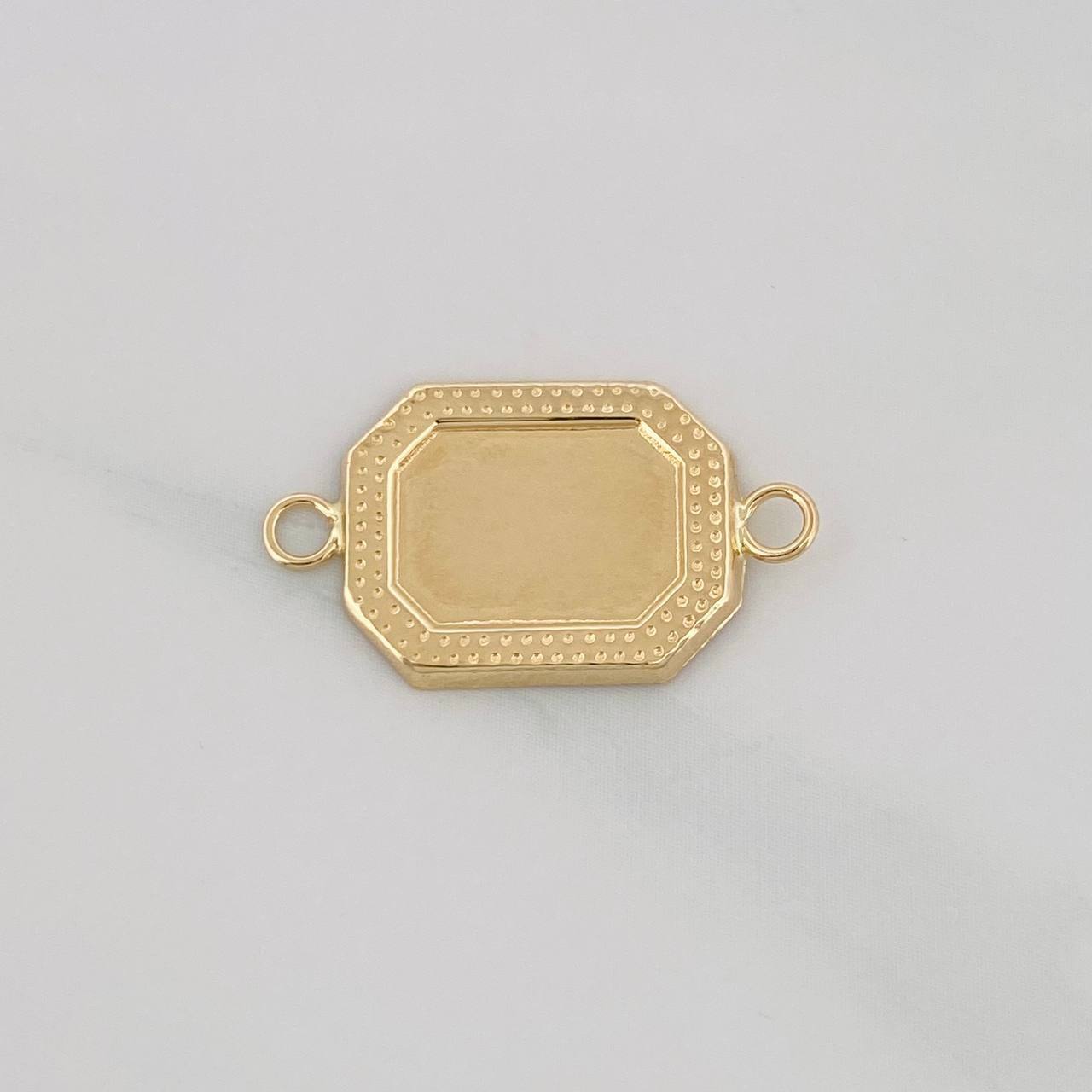Herraje Placa Marco Bordeado 0.55g / 1.3cm Oro Amarillo 18K