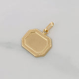 Dije Placa Rectangular Marco Bordeado 0.6g / 2cm Oro Amarillo 18K