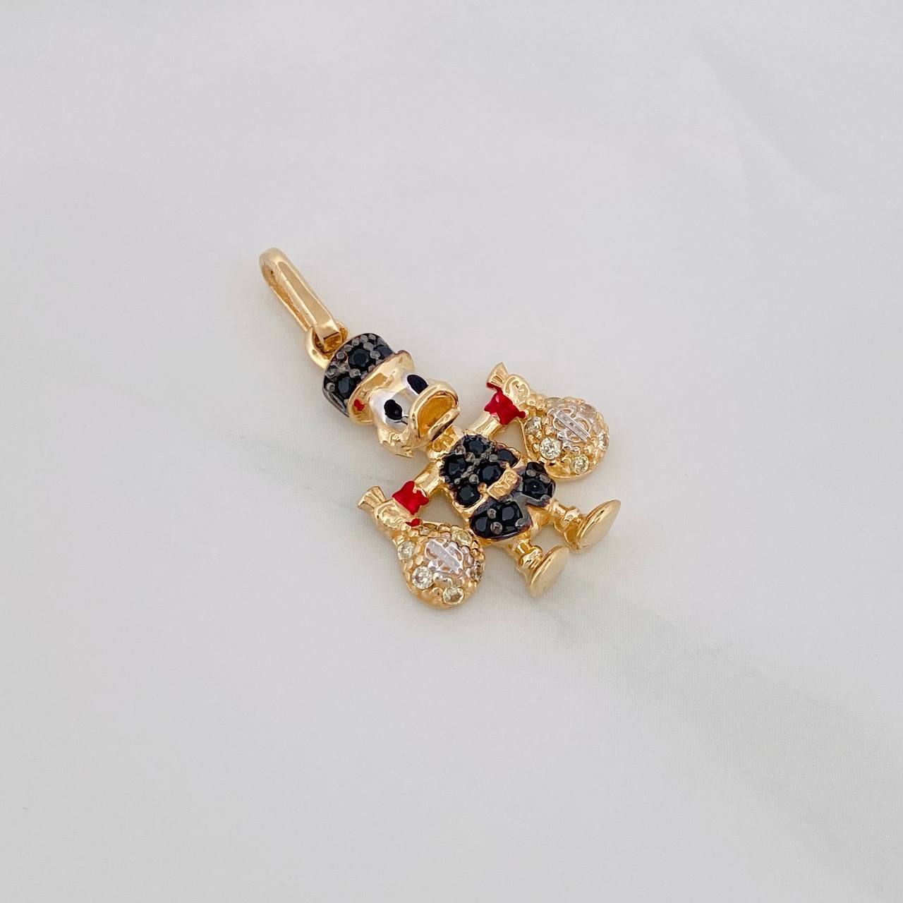 Dije Pato Bolsas de Dinero 2.7g / 2.5cm Tres Oros 18K