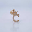 Dije Letra C Corona 1.6gr / 2.7cm-Oro Amarillo 18K &