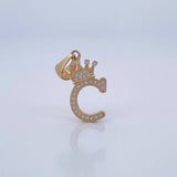 Dije Letra C Corona 1.6gr / 2.7cm-Oro Amarillo 18K &