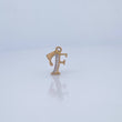 Dije Letra F 0.8gr / 1.8cm-Dos Oros Amarillo Blanco 18K &