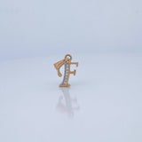 Dije Letra F 0.8gr / 1.8cm-Dos Oros Amarillo Blanco 18K &