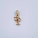 Dije Letra F 0.8gr / 1.8cm-Dos Oros Amarillo Blanco 18K &