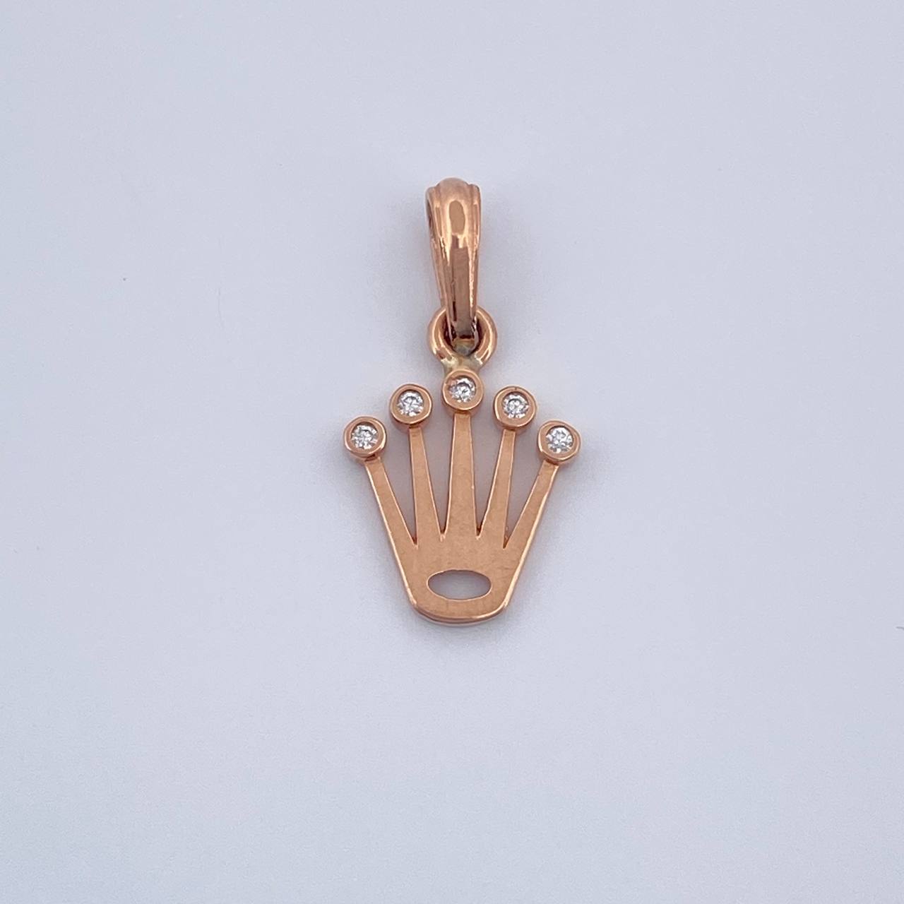Dije Corona RX 1.1gr / 2.1cm-Oro Rosa 18K &