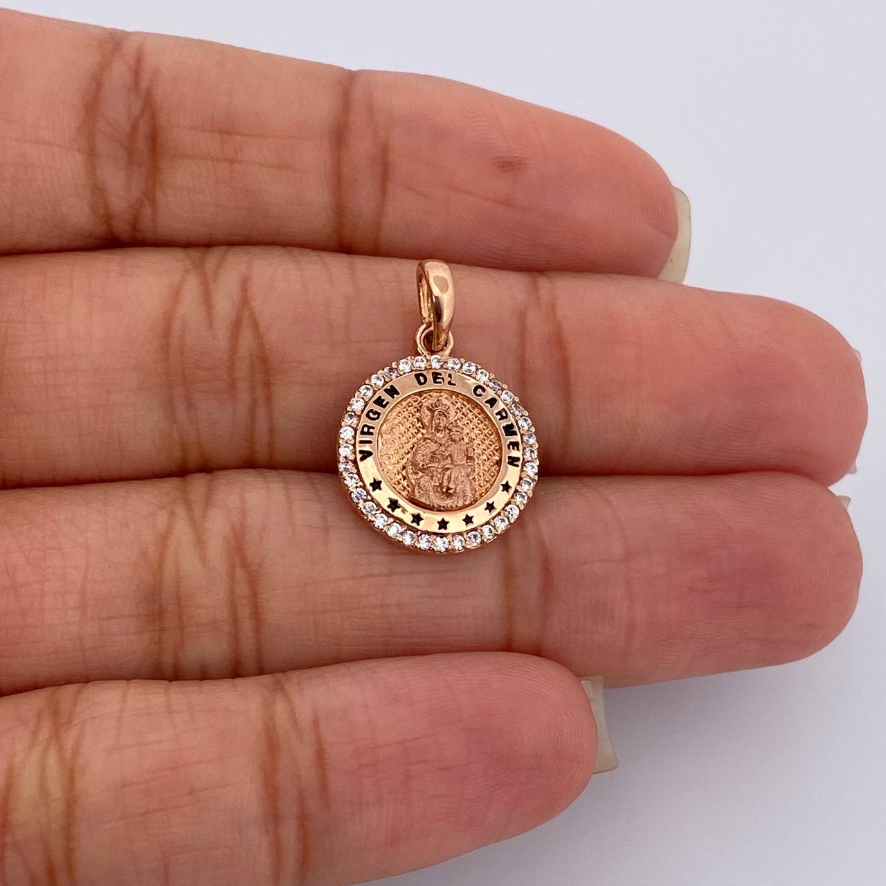 Dije Vigen Del Carmen 1.95gr / 2cm-Oro Rosa 18K &