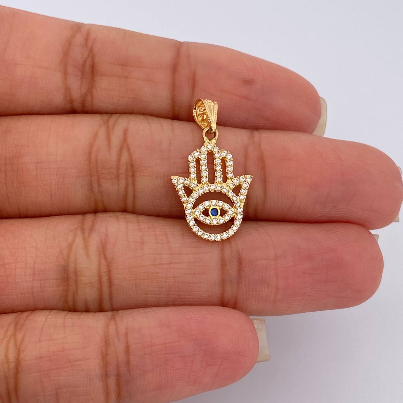Dije Mano Hamsa 1.35gr / 2.4cm-Oro Amarillo 18K &