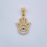 Dije Mano Hamsa 1.35gr / 2.4cm-Oro Amarillo 18K &