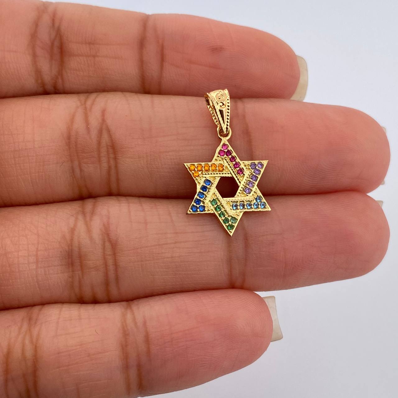 Dije Estrella De David 1.15gr / 2.3cm-Oro Amarillo 18K &