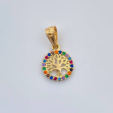 Dije Arbol De La Vida 0.55gr / 1.7cm-Oro Amarillo 18K &