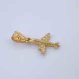 Dije Avion 0.55gr / 1.9cm-Oro Amarillo 18K &