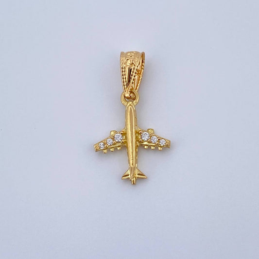 Dije Avion 0.55gr / 1.9cm-Oro Amarillo 18K &